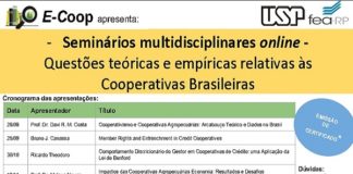 Cooperativas brasileiras: seminário online enfoca questões teóricas e empíricas