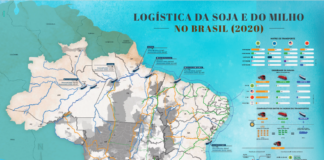 Arco Norte aumenta em 487,5% embarques de soja e milho demonstra estudo da CNA retratado em mapa logístico